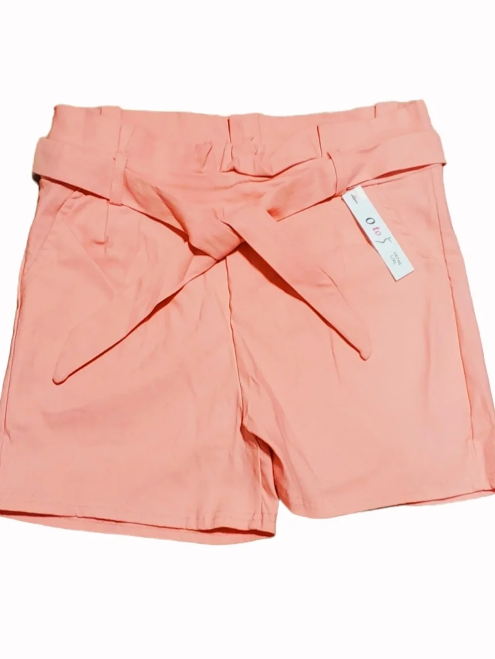 High Rise Coral Shorts Womems Size Medium Tie Waist Stretch